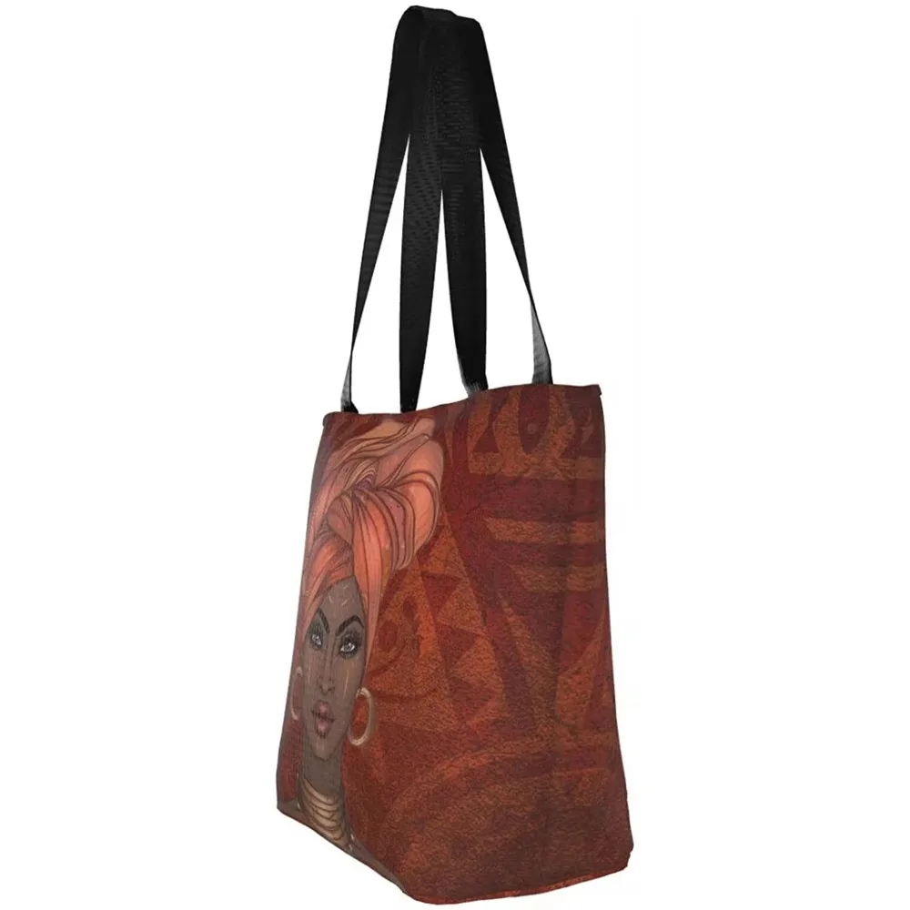 Borsa tote americana per ragazza africana per borse da donna Borsa per la spesa con cerniera