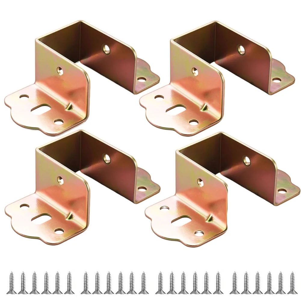 Rust Resistance Bed Rail Brackets Bed Frame Assembly Cold-rolled Steel Construction Enhanced Stability Galvanized Finish