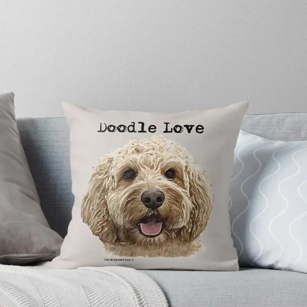 Golden Apricot Doodle Dog Throw Pillow Luxury Pillow Cover Couch Pillows Pillow Decor