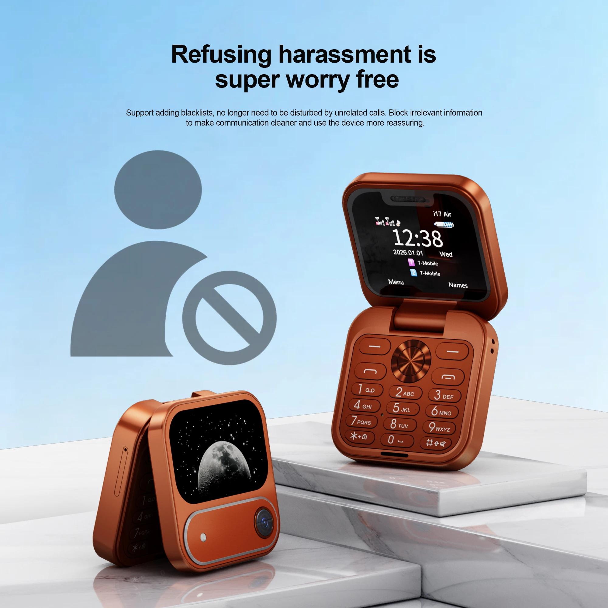 SERVO i17 Air mini dobrável telefone móvel velocidade dial 1.77 "display voz mágica 2g gsm cartão sim duplo lista negra rádio fm flip celular