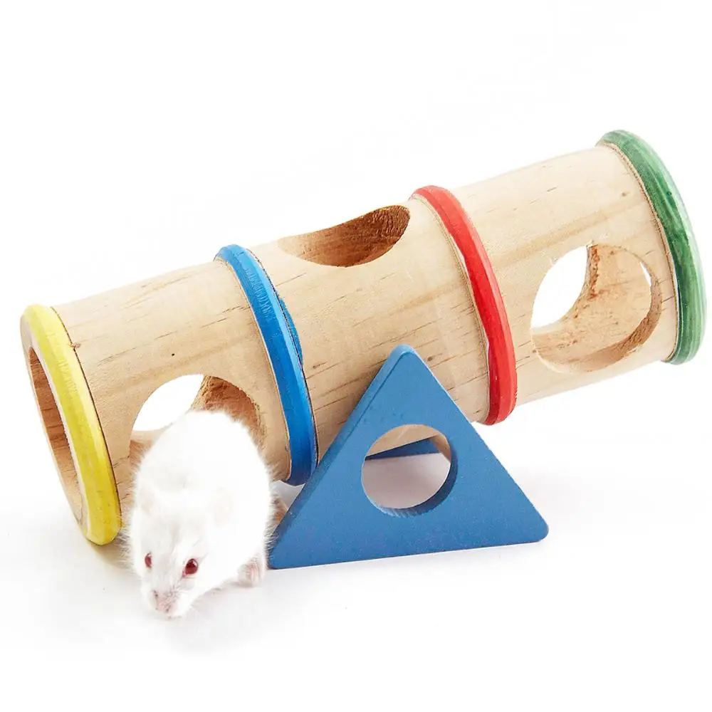 Wooden Colorful Seesaw Cage House Hide Play Pet Toys For Hamster Rat Mouse Mice