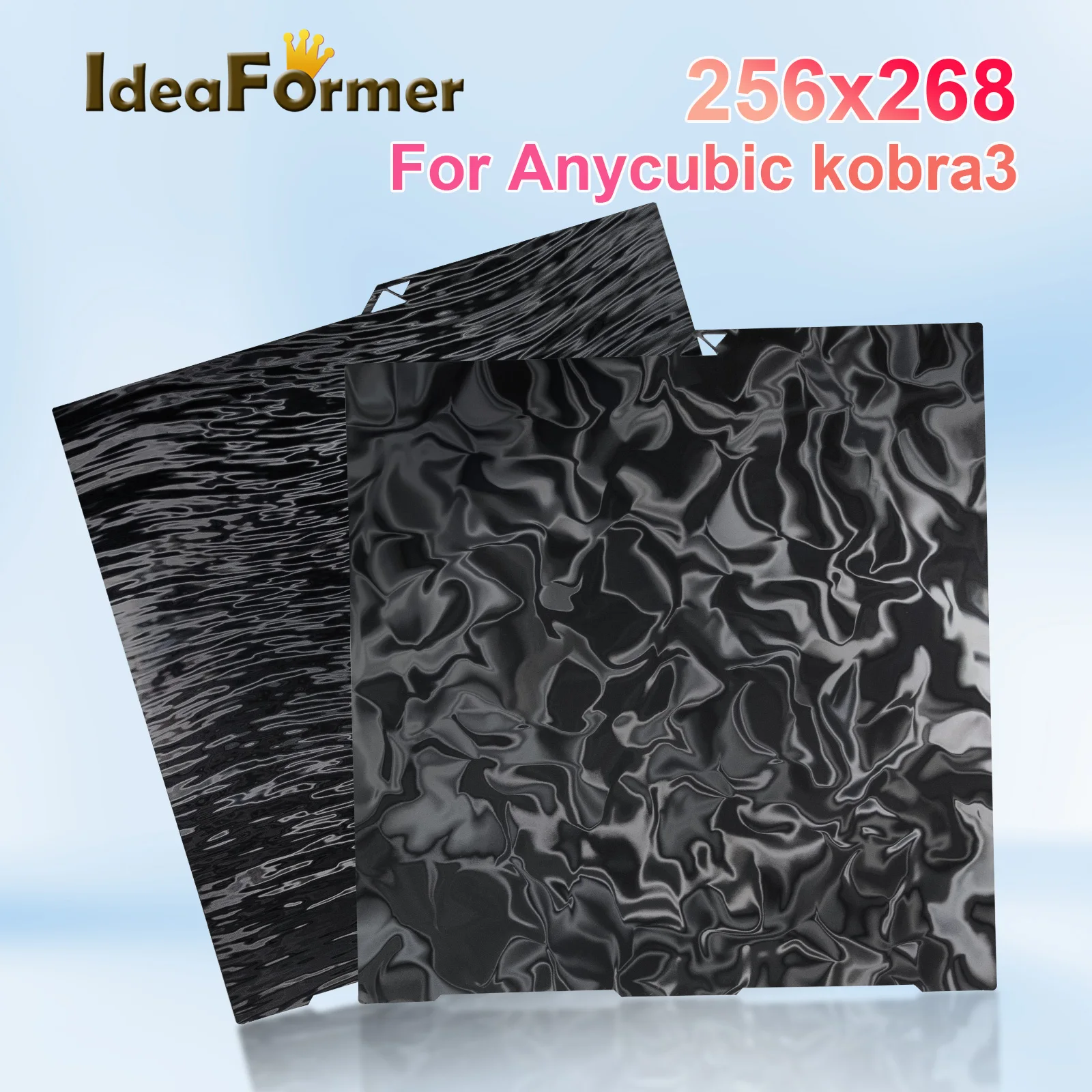 

256 × 268 мм Улучшенный на лист для 3D принтера Anycubic Kobra 3, двусторонняя Подогреваемая кровать, стальная сборная пластина с магнитной пружиной