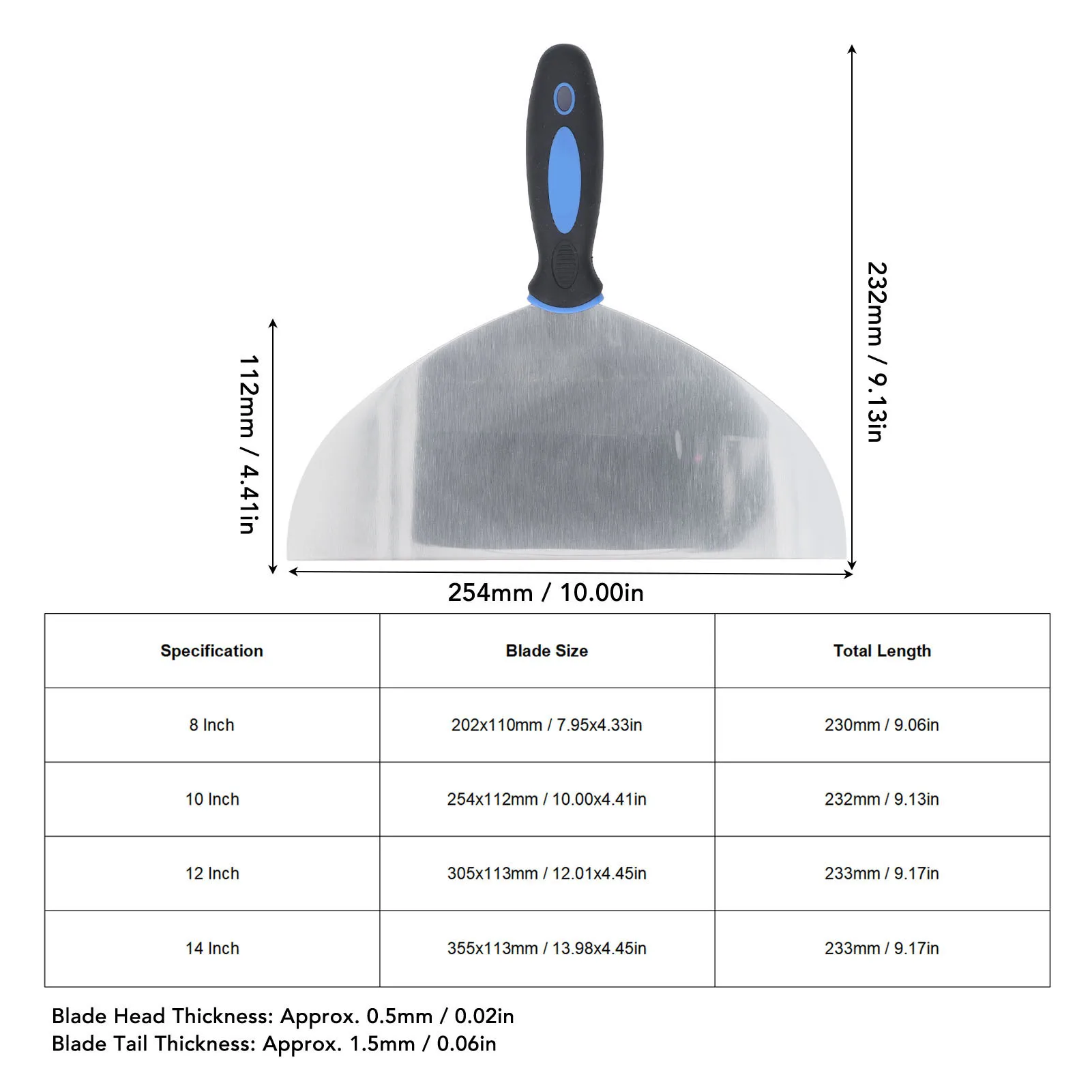 Scraper Stainless Steel Putty Scraper Wallpaper Paint Decals Plaster Scraper with Hanging Hole for Drywall Repair