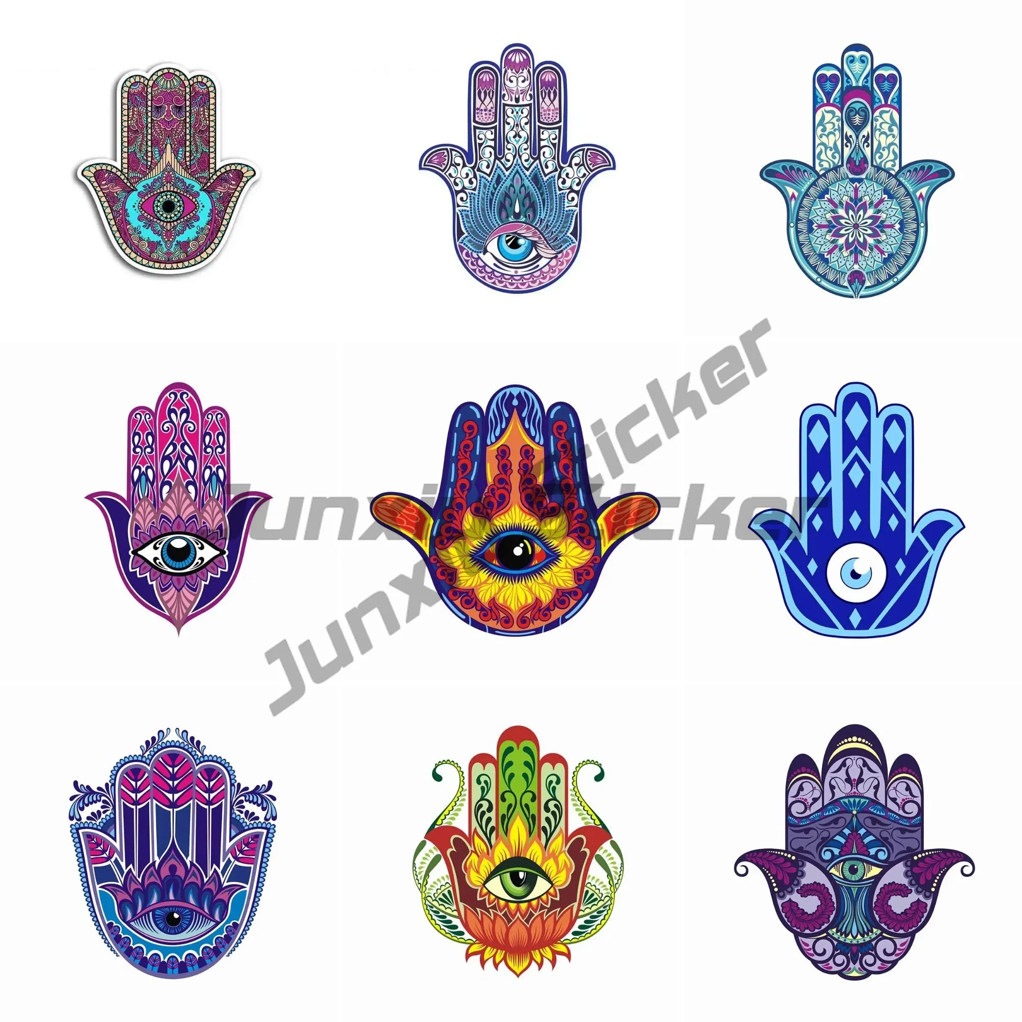 

New Design Waterproof Sticker Hamsa Hand All Seeing Eye Super Cool Fine Decal Vinyl Package Personality Decal Decoration