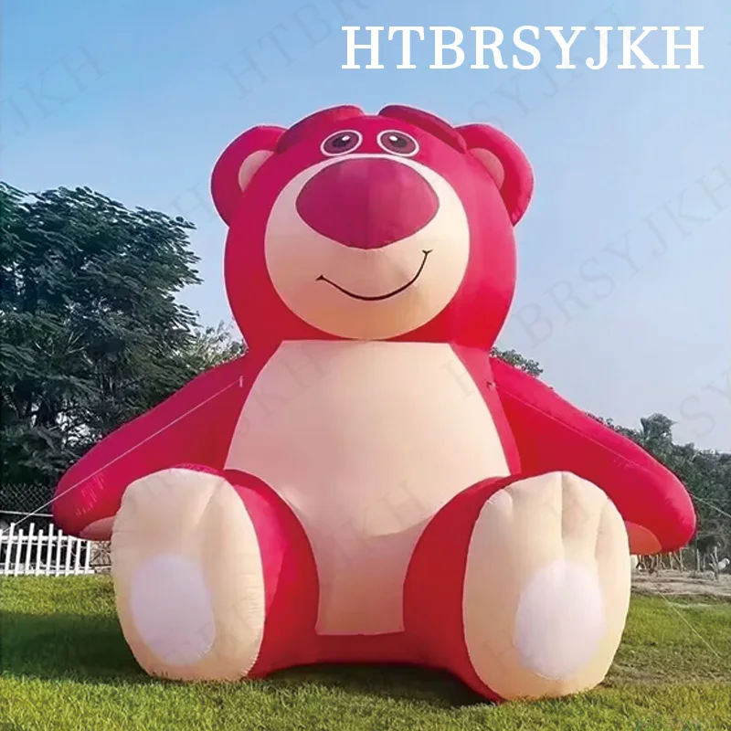 

Inflatable strawberry pink bear inflatable animal cartoon bear air model animal mascot activity decoration props