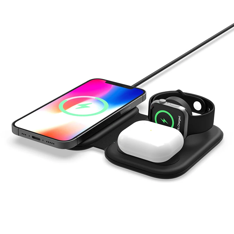 

Luxmoc 3-In-1 Folding Wireless Charger For Apple Mobile Phone Headphones Watch Portable And Compact Magnetic Wireless Charger