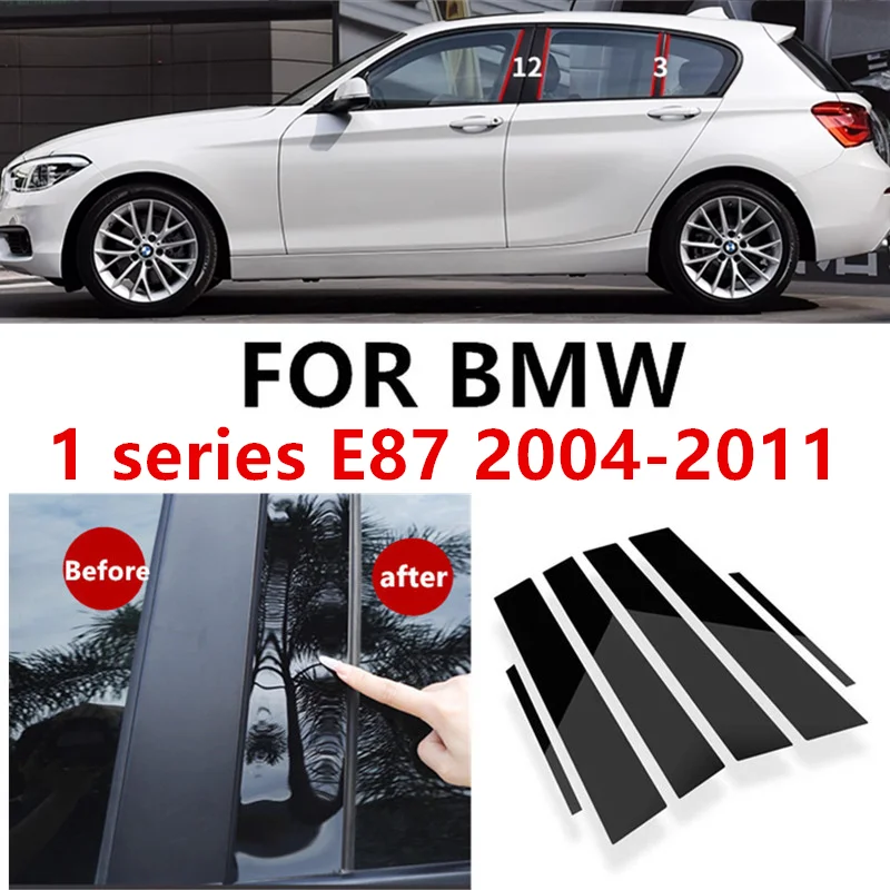 

Exterior Car Stickers Creative Door Window Center Pillar Decorative trim Strips For BMW 1 series E87 2004-2011 Auto Accessories