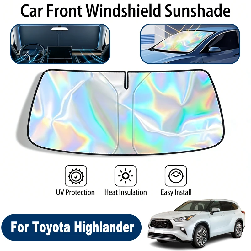 

Солнцезащитный экран на лобовое стекло для Toyota Highlander, складной, отражающий УФ-излучение, защитный чехол для переднего окна, аксессуары