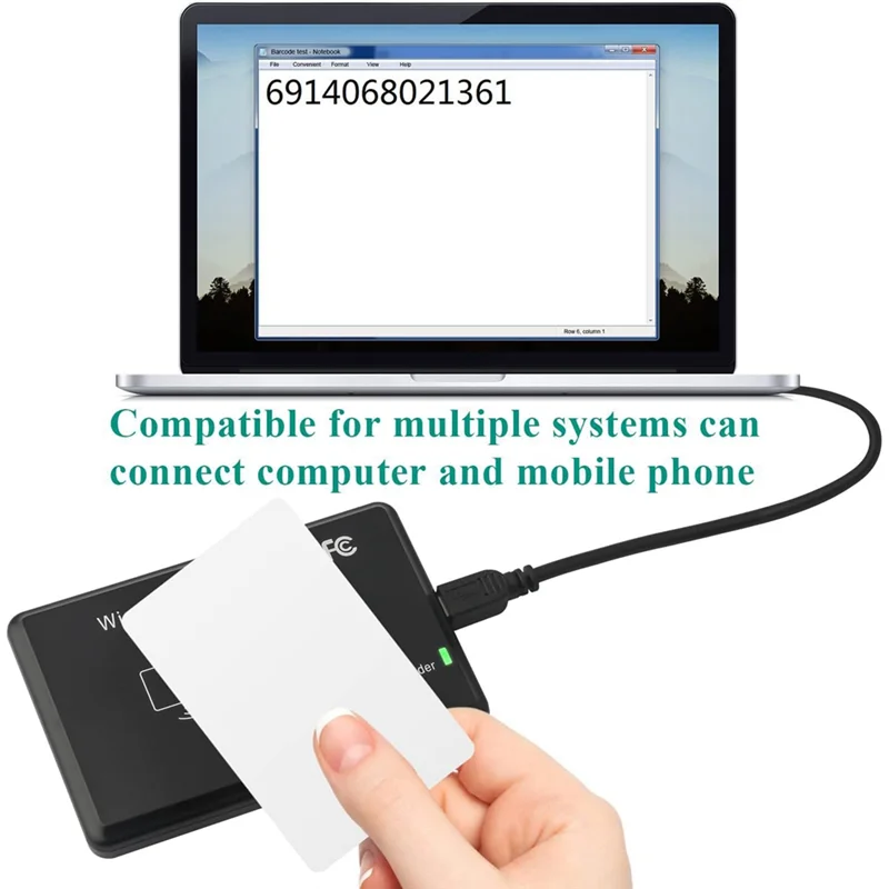 Czytnik RFID FFYY-USB Dual Band ID+ IC Bezdotykowy Czytnik Kart Inteligentnych z Regulacją Czułości Obsługa Telefonów Komórkowych i Systemów Windows