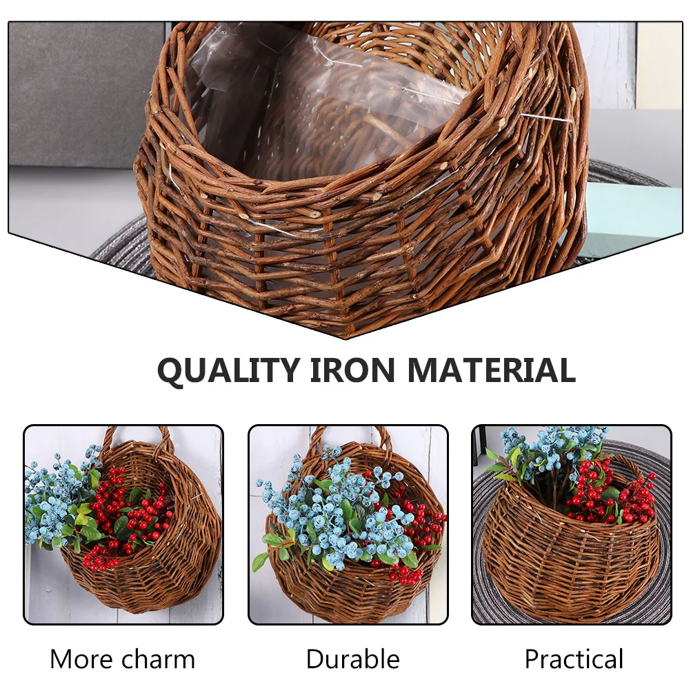 

2 шт. тканая подвесная цветочная корзина из ротанга, настенная декоративная цветочная композиция, домашний сад, декор, корзина из ротанга