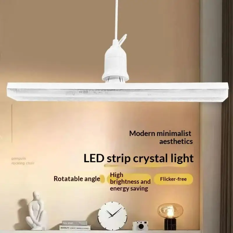 E27 LED Crystal Lamp Strip 40W/80W Adjustable White Light Tube Bulb for Home Bedroom Living Room Indoor Lighting