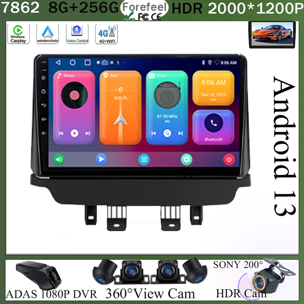 

For Mazda CX-3 DK 4G 2 DJ 2014 - 2023 Android Multimedia Player Navigation Head Unit GPS Autoradio Audio carplay Android auto