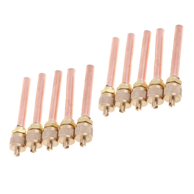 A20M 10Pcs Access Valve 1/4 inch SAE 1/4 inch OD 2.755 inch Stem Strong Core AC Air Conditioner Refrigeration Access Valve