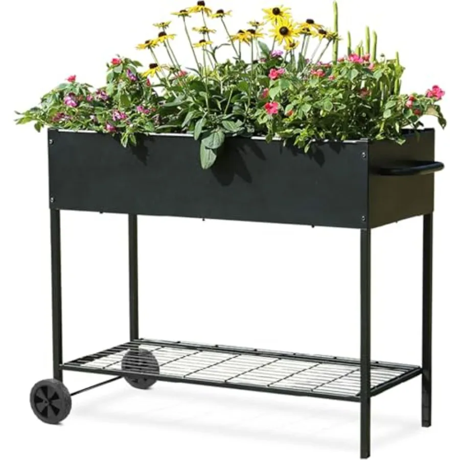 

Metal Raised Garden Bed Outdoors with Legs Elevated Planter Boxes Raised for Gardening Large Planter Box for Vegetable Flower H