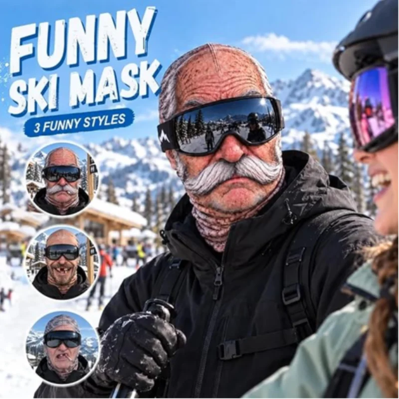 3d Funny Old Man Ski Face Mask For Men Balaclava Winter Realistic Face Full Head Cover Novelty Party Prank Cosplay Supplies Gift