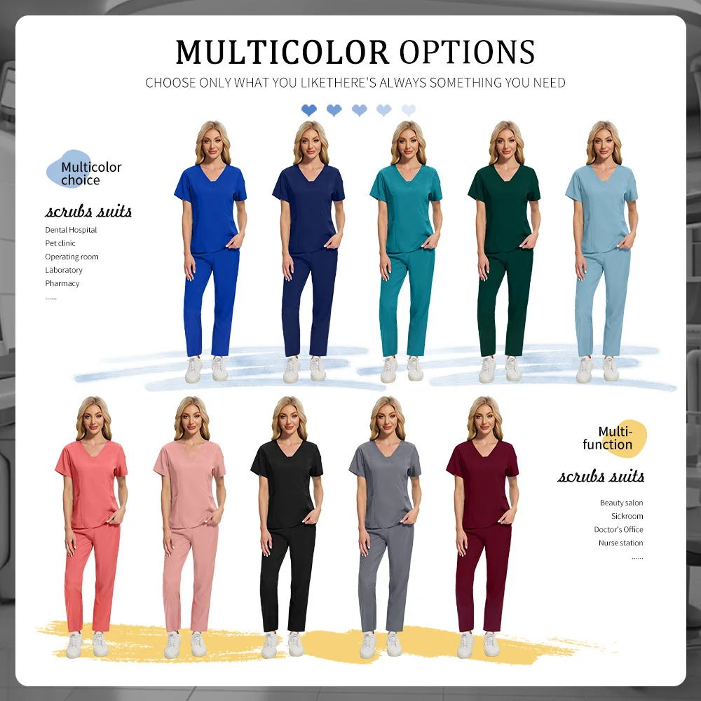 Pet Klinik Veterinär Peeling Anzüge Frauen Medizinische Set Chirurgische Pflege Uniform Kurzarm Peeling Set Spa Uniform Arzt Arbeitskleidung