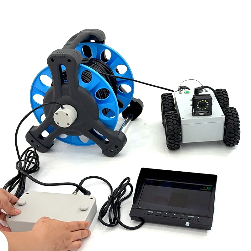 RC Tank Pipeline Inspection Wireless Video with 50 Meter Cable Moving Camera Robot Hole Scouting Shooting Detection Robotic Car
