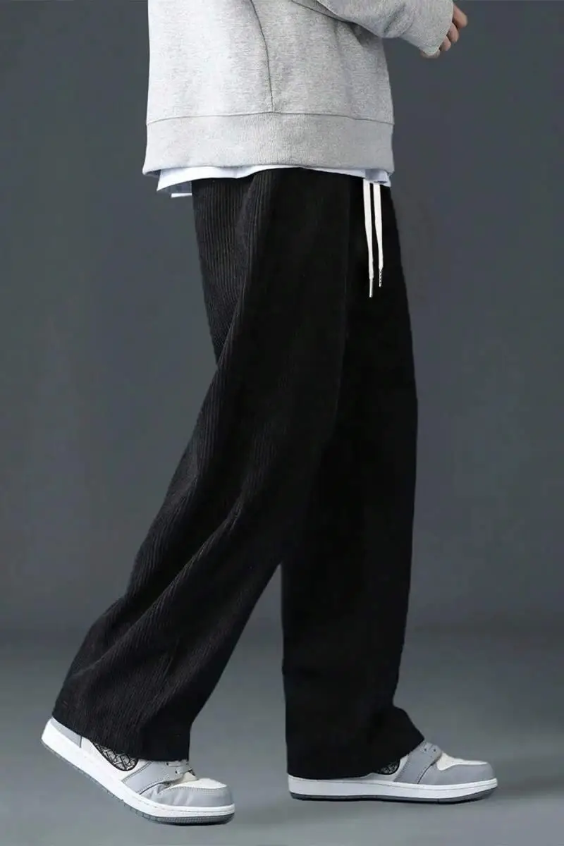 nuovo stile da uomo in velluto a coste sciolto di taglia europea appesa pantaloni casual multifunzionali a gamba dritta, adatti per i viaggi quotidiani