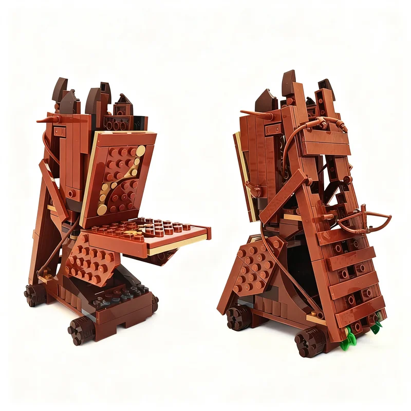 330pcs MOC The Hobbit Lord The Rings The Rings Siege Gondor Siege Tower At Same Scale As Model Building Blocks Architecture Idea