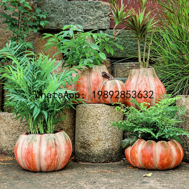

Ceramic Flowerpot Cartoon Pumpkin Flower Vase Garden and Courtyard Decoration Accessories Succulent Pot Plantas Accesorios