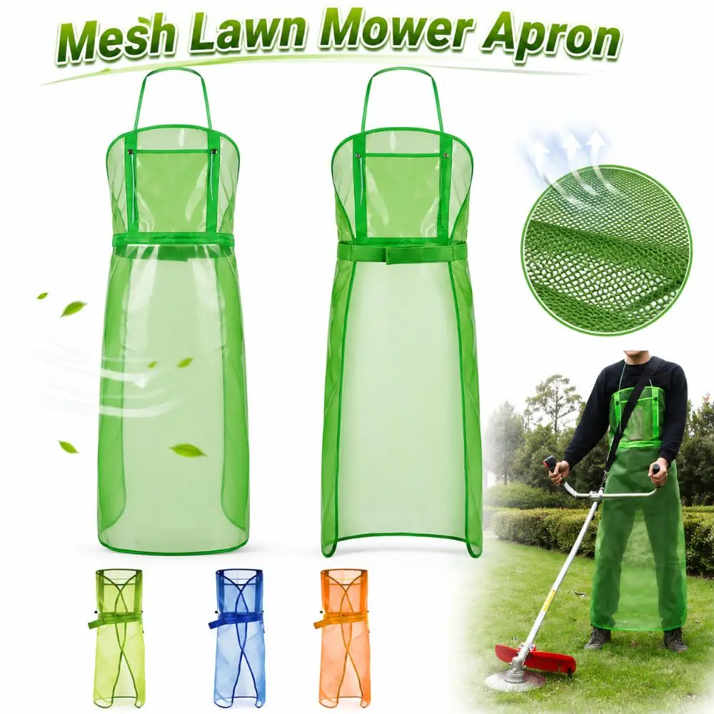 Mesh Lawn Mower Apron Breathable with Pocket Garden Work Apron Adjustable Solid Color Weeding Apron For Trimming Landscaping