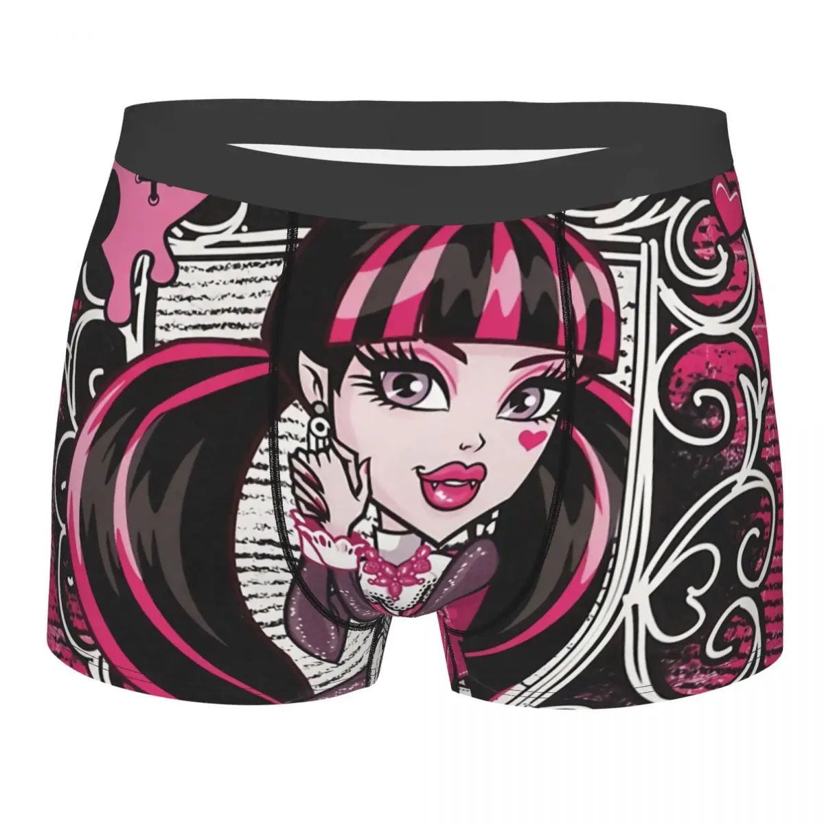 Monster High Doll Draculaura Collage Underpants Breathbale Panties Men\'s Underwear Comfortable Shorts Boxer Briefs