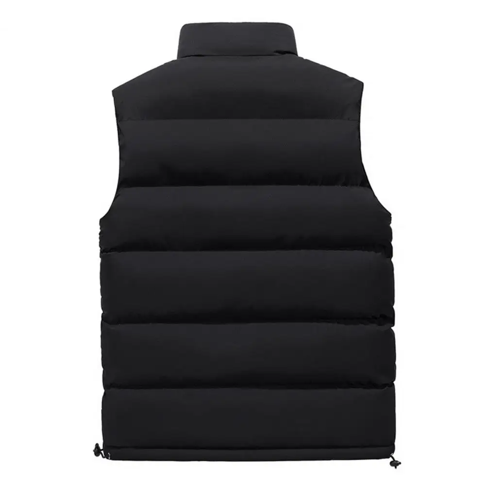 Male Winter Vest Water-resistant Men\'s Puffer Vest with Stand Collar Zipper Placket for Outdoor Activities in Autumn Winter Male