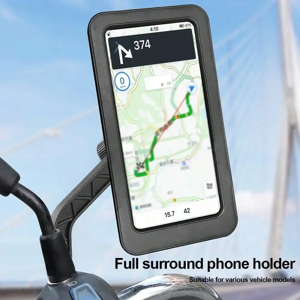 New Adjustable Retractable Bike Phone Holder 360° Rotating Waterproof Anti-Shock Bike/Motorcycle Phone Mount Touchscreen