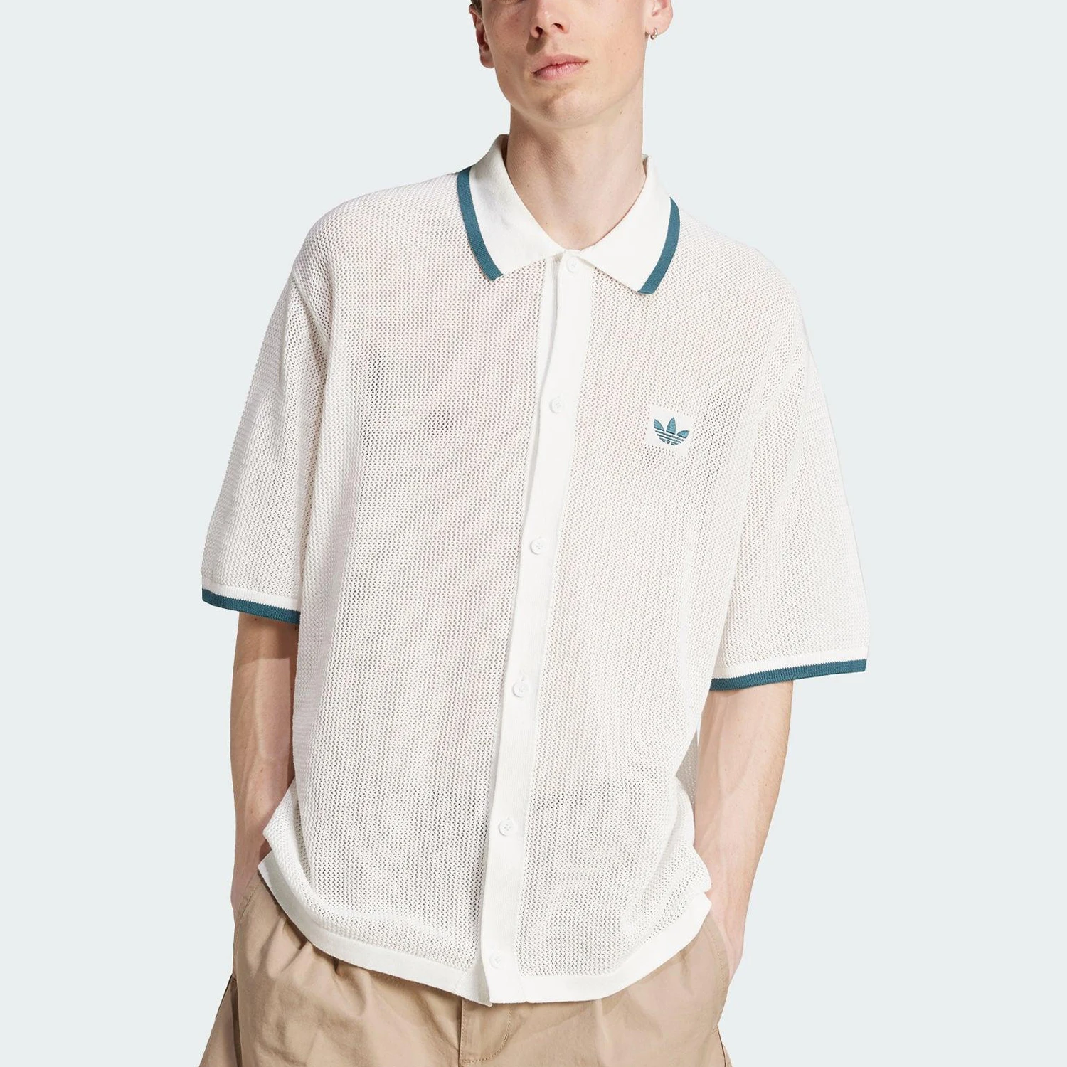 أديداس أصلية 2025 أصلية صيفية للرجال بياقة متماسكة وأكمام قصيرة KC3526 #1