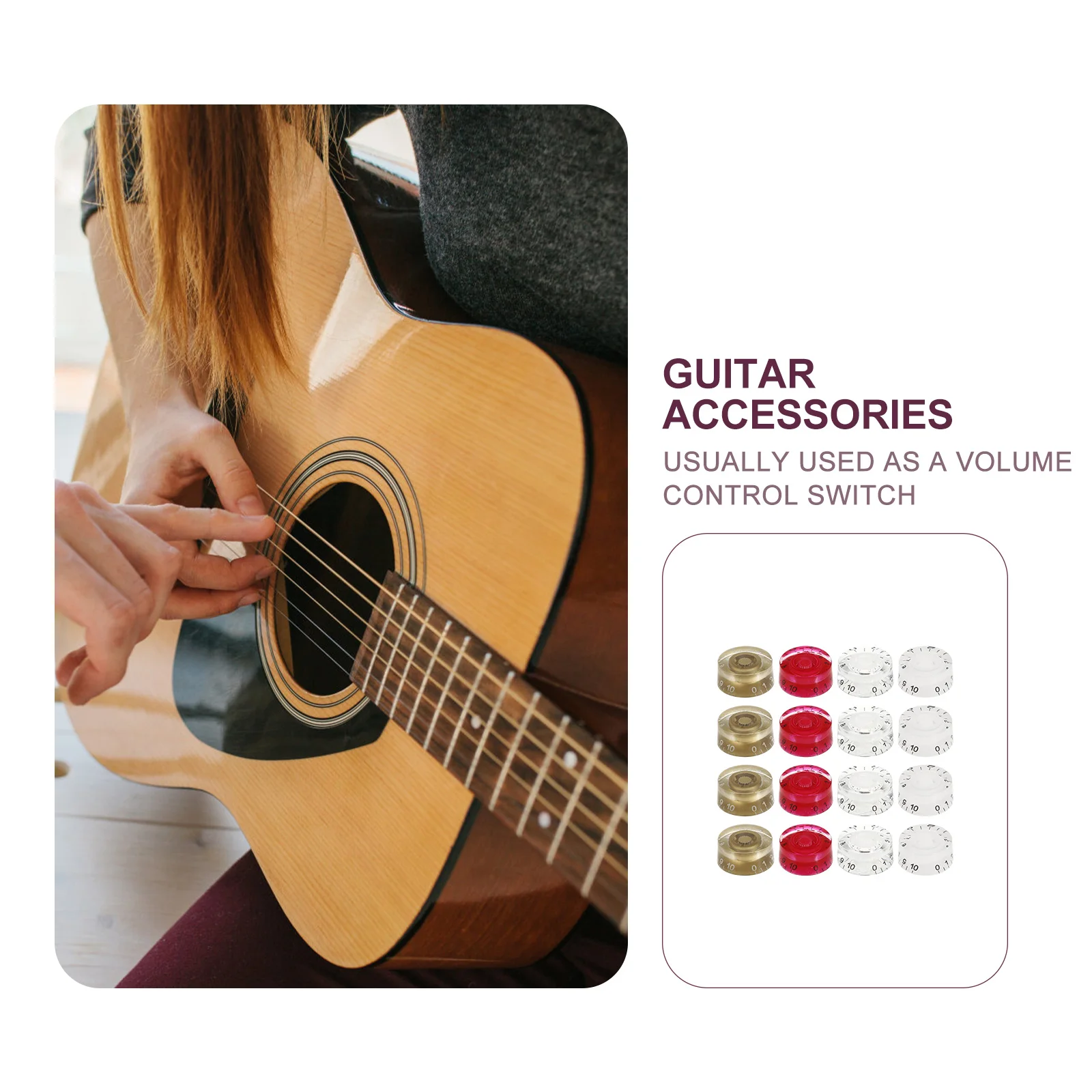 

16pcs Electric Guitar Knobs Acrylic Volume Tone Control Potentiometer Caps For Bass Amplifier Guitar Parts Accessories