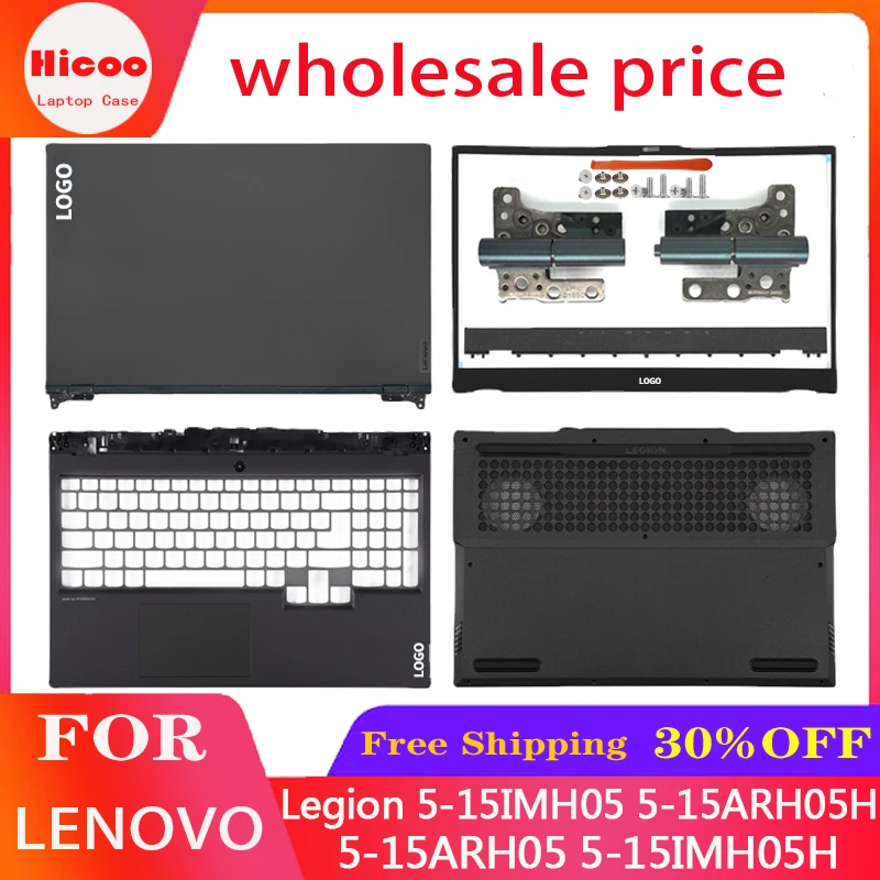 

New For Lenovo Legion 5-15IMH05 5-15ARH05H 5-15ARH05 5-15IMH05H Laptop LCD Back Cover Front Bezel Palmrest Bottom Case Hinges