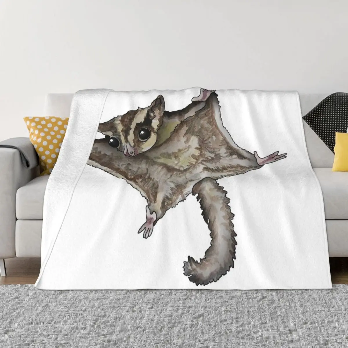 

Flying Sugar Glider Throw Blanket Beach Blanket Thermal Blankets For Travel fluffy blanket funny gift