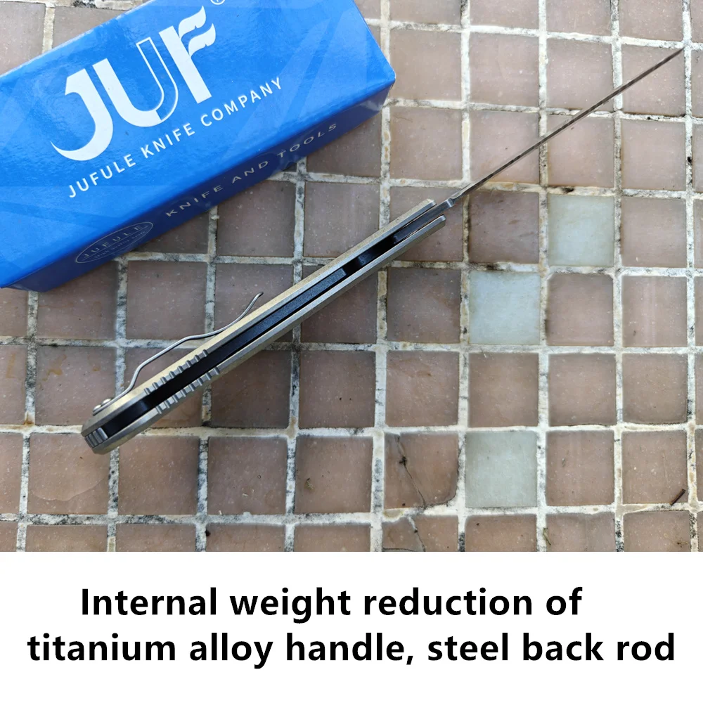 JUFULE RH12 2.0 100% M390 شفرة التيتانيوم مقبض النحاس غسالات التكتيكية جيب بقاء مخيم هانت في الهواء الطلق EDC أداة سكين للفرد #3