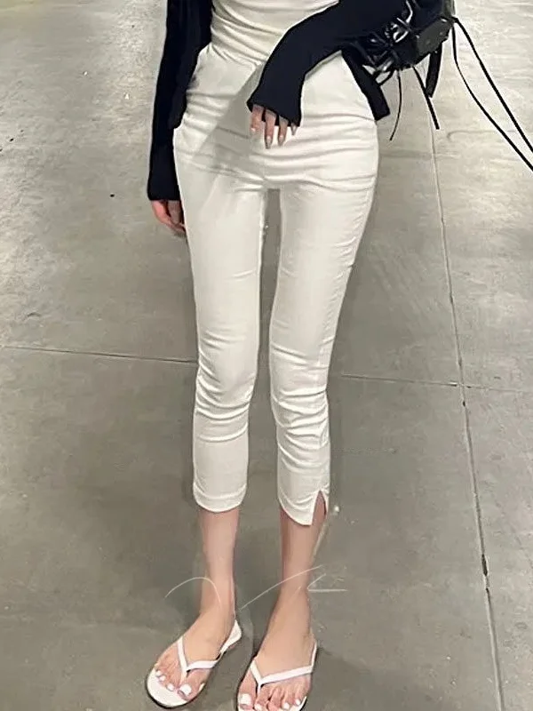 

Slim Fit High Waist Straight Leg Jeans Women's Summer New Style Fashionable Seven-Foot Denim Pants Lengthening Leg Effect