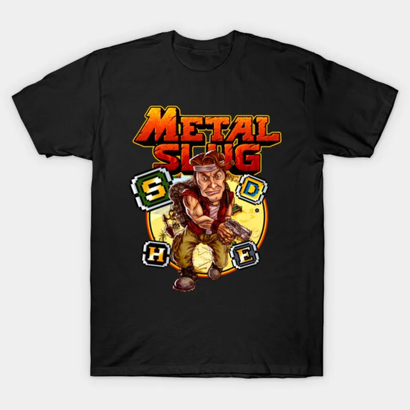 Metal Slug Game T Shirt 0813 Vintage Arcade Graphic Tee Retro Military Action Shooter printed Short Sleeve Casual Streetwear