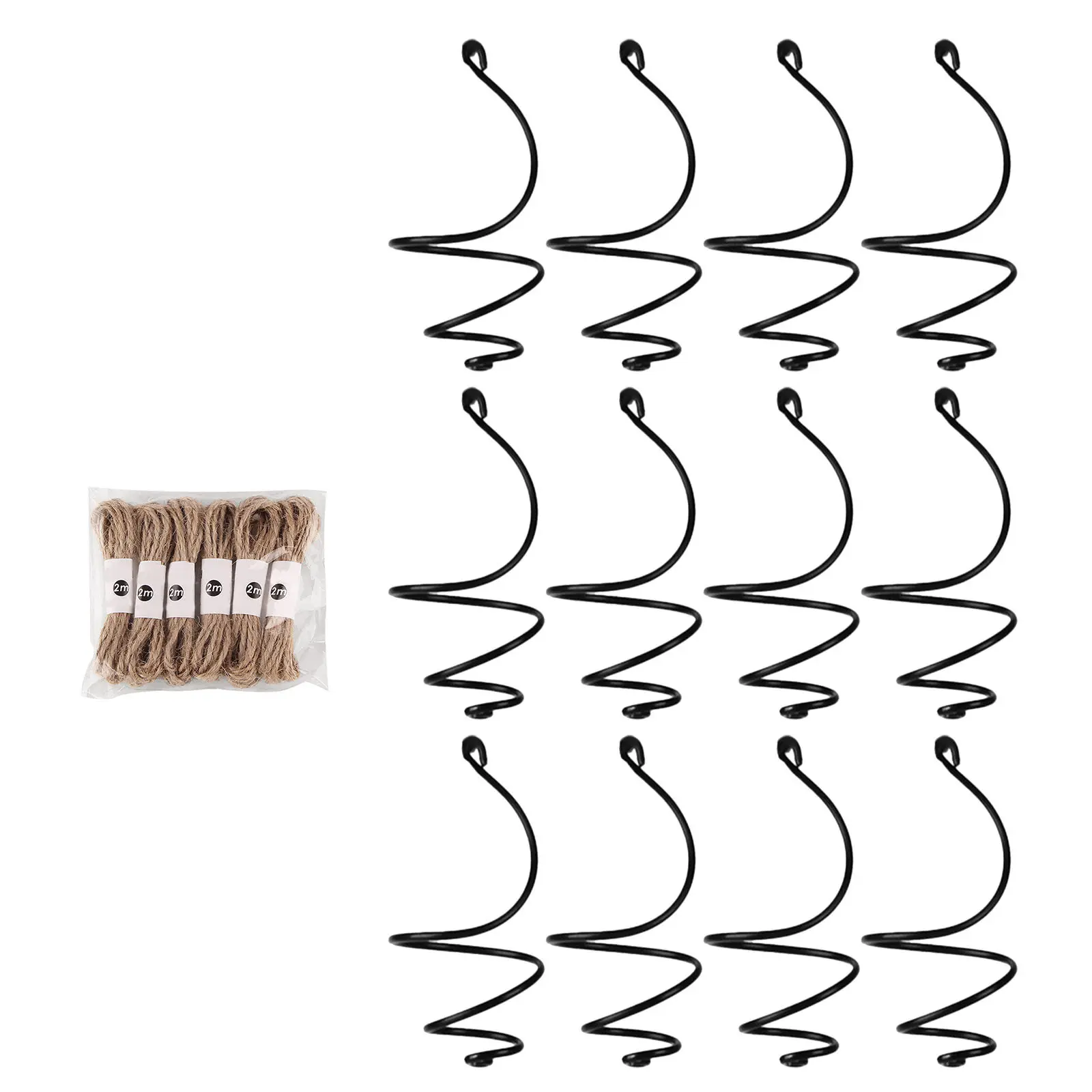 12Set Adjustable Spiral Air Plant Holder Metal Tillandsia Stand Soilless Air Plant Display Holder Home Office Decor
