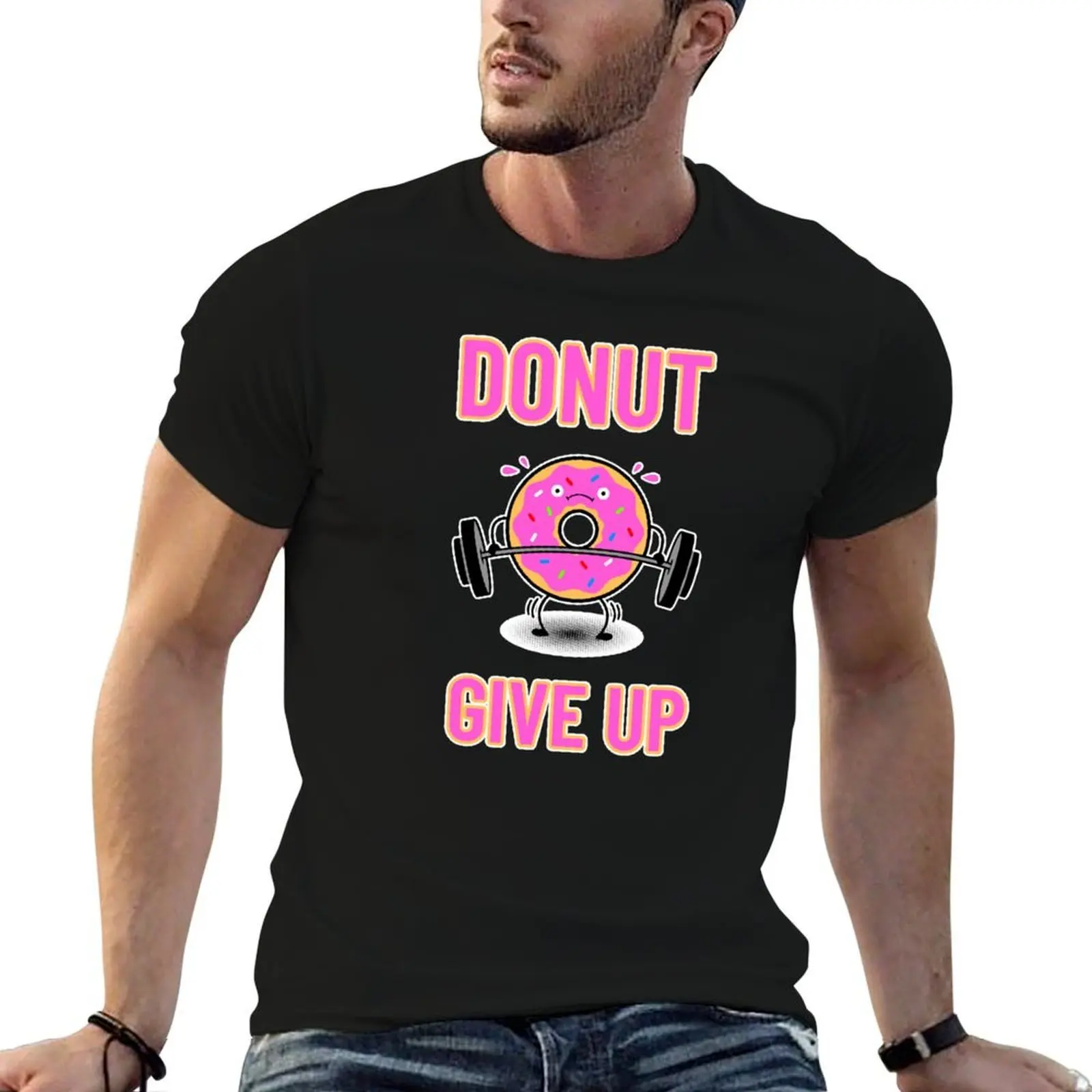 Donut Give Up T-Shirt shirts graphic summer clothes t shirts for men pack