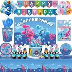 Blues pistas tema festa de aniversário decoração suprimentos azul manchado cão copo de papel guardanapos balões de chá de bebê crianças favores