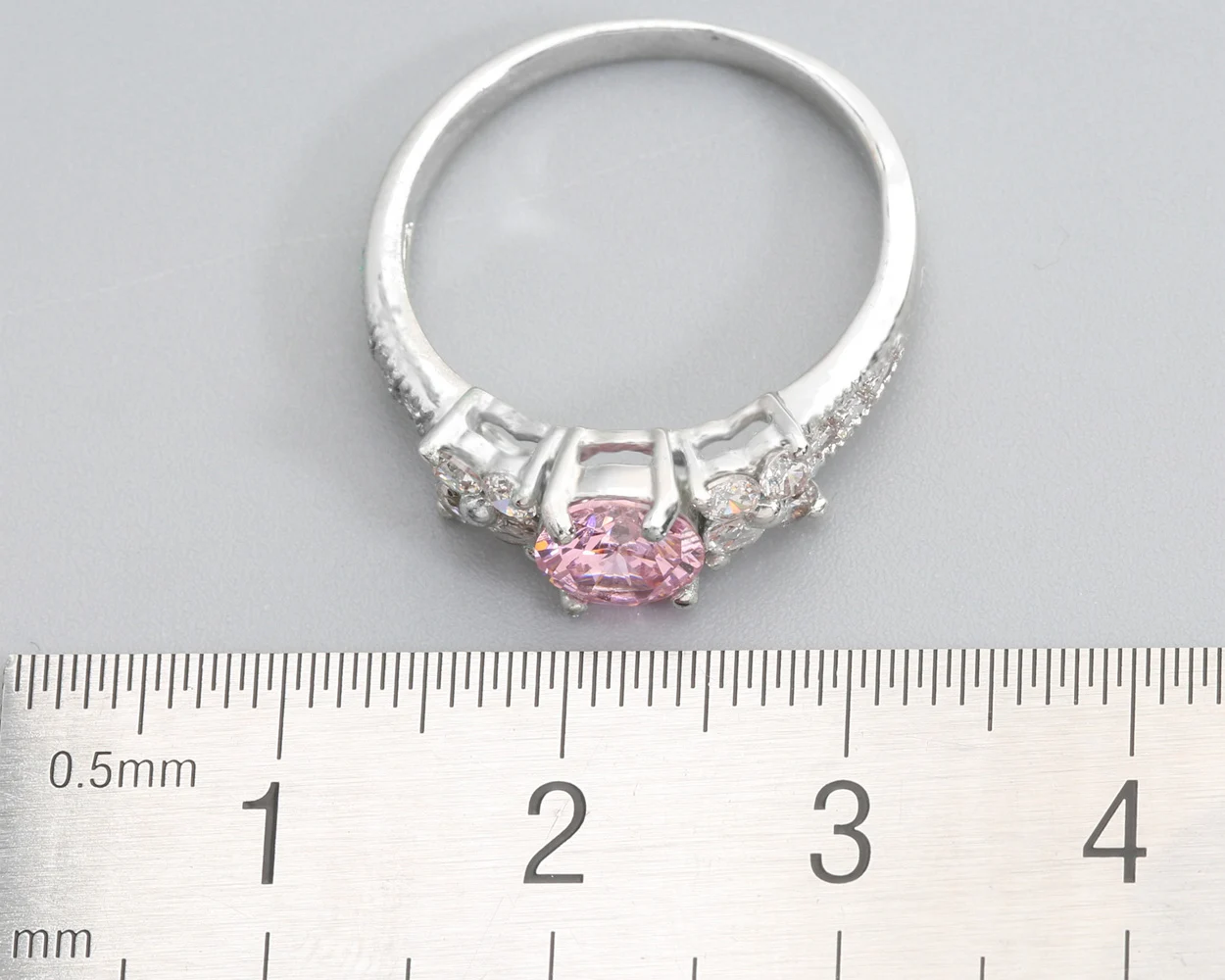 6*6mm Pink Kunzite6  925 Sterling Silver Ring Q1044-F