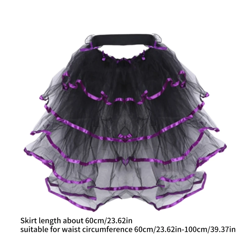 Summer Victorian Steampunk Bustle Skirt 5 Layered Tie-on Belt