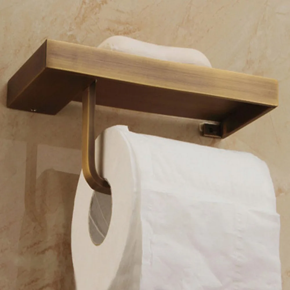 

Stable Copper Paper Towel Holder Antique Style Brass Toilet Paper Holder Durable Easy Installation Tissue Roll Hanger Home Hotel