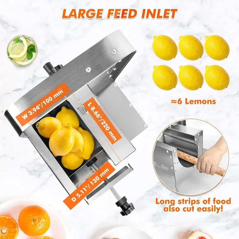 Commercial Vegetable Slicer Manual Fruit Veggie Cutter 0-0.4
