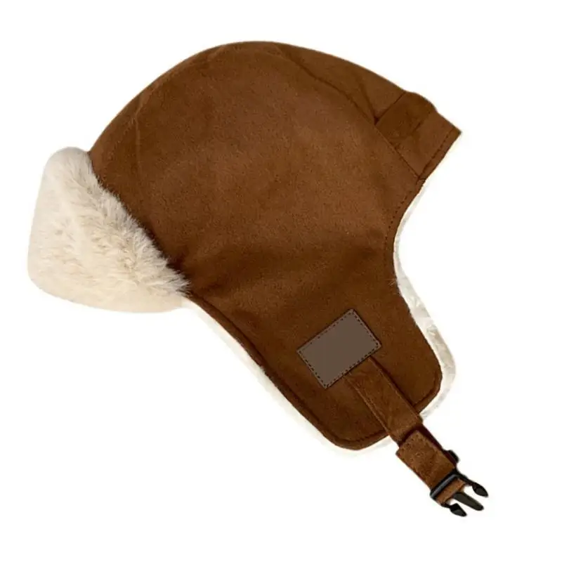 

652F Thickened Fleece Liner Ear Muffs Hat for Adult Teens Windproof Trapper Hat Cold Weather Ear Protective Hat for Outdoor