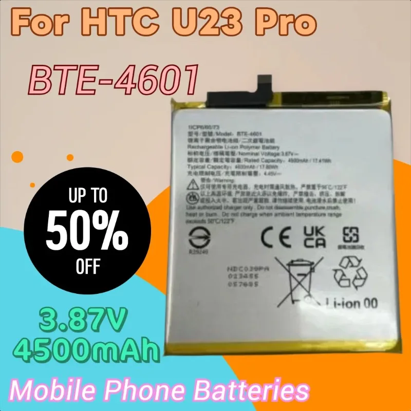 100% Nowa Bateria do Telefonu Komórkowego BTE-4601 3.87V 4500mAh do HTC U23 Pro U23PRO Wysoka Jakość