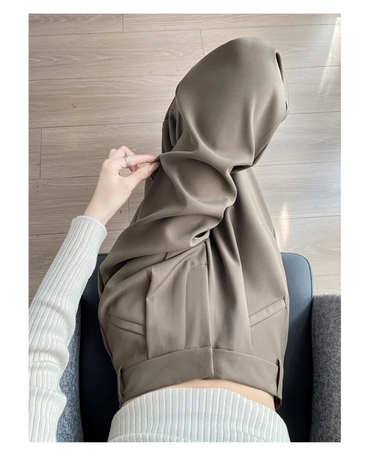 Spring 2024 New Fashion All-Match Simple Office Suit Pants Wide-Leg Pants High Waist Narrow Straight Casual Mop Pants Women