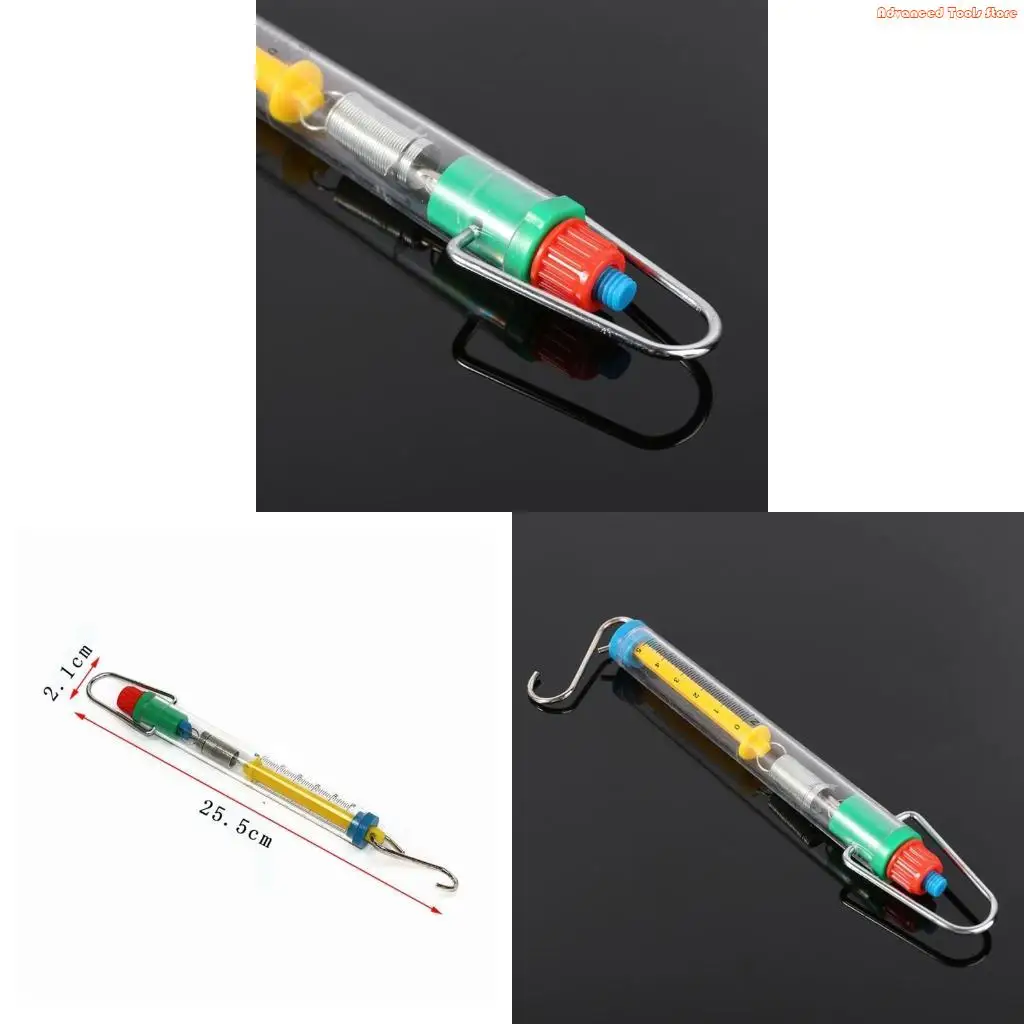Plastic Spring Scale 5N/500gm Weight Capacity Portable Force Meter Dual Scale Labeled- Balance Dynamometer W91B