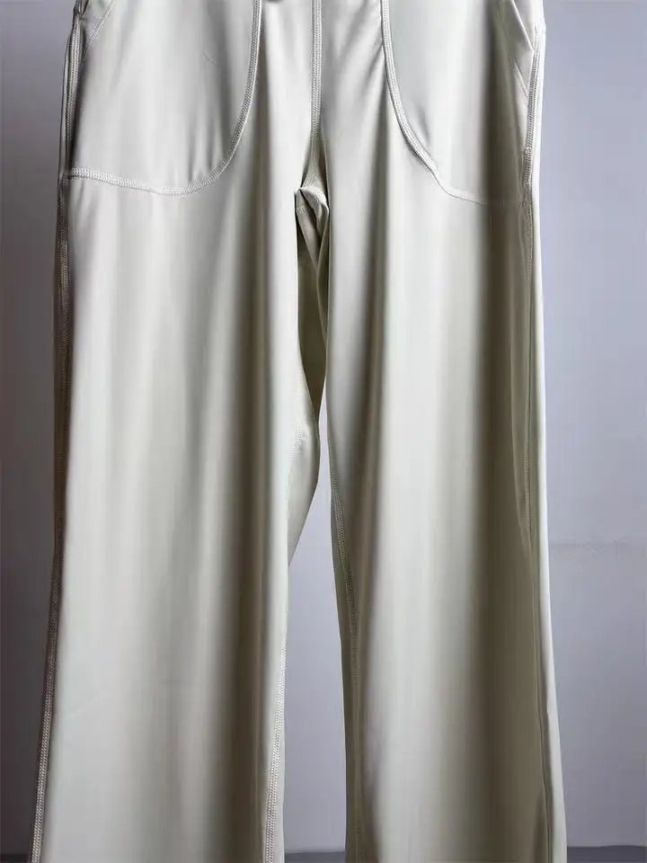 Damen-Sporthose mit lockerer Passform und Taschen, gerade geschnittene, hochtaillierte Fitnesshose, Yoga-Hose, Pilates-Hose – Detail 19