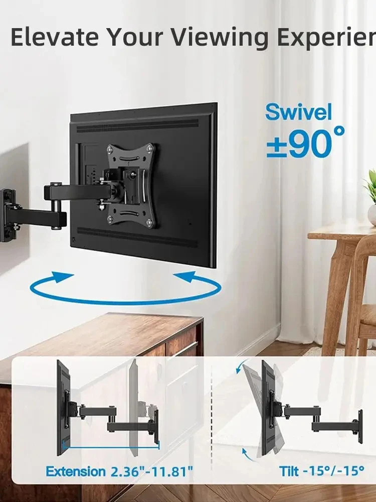 TV Monitor TV Mounts LCD LED Monitor Muurbeugel Verstelbare TV Scherm Houder TV Frame Ondersteuning Voor 10-32 Inch TV - afbeelding 2
