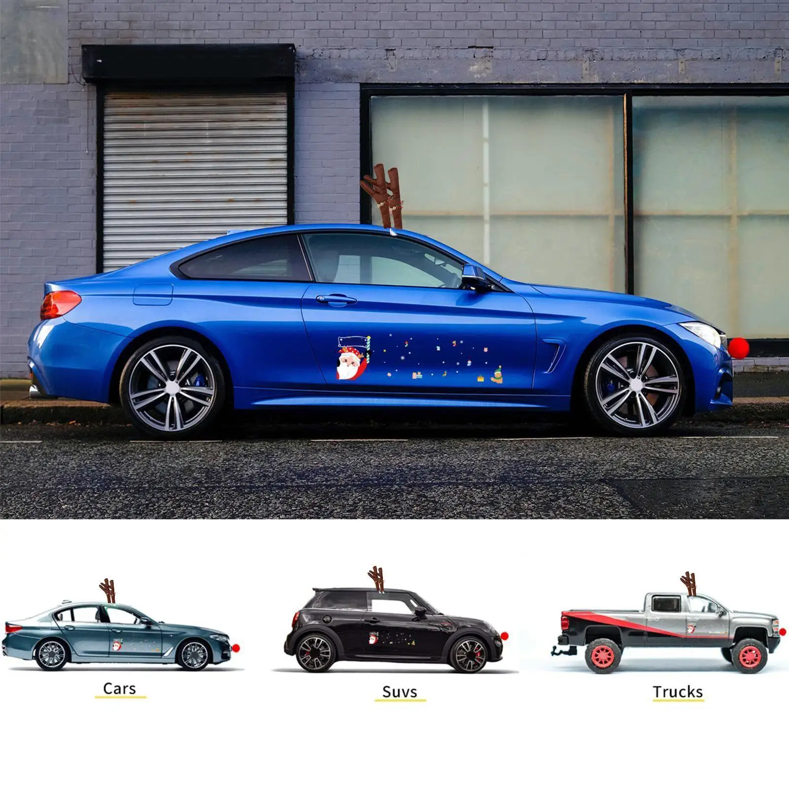 

Christmas Car Antlers Auto Vehicles Holiday Deer Decor Decorative Plush Car Antler For Golf Course Parade Holiday Season Hunting