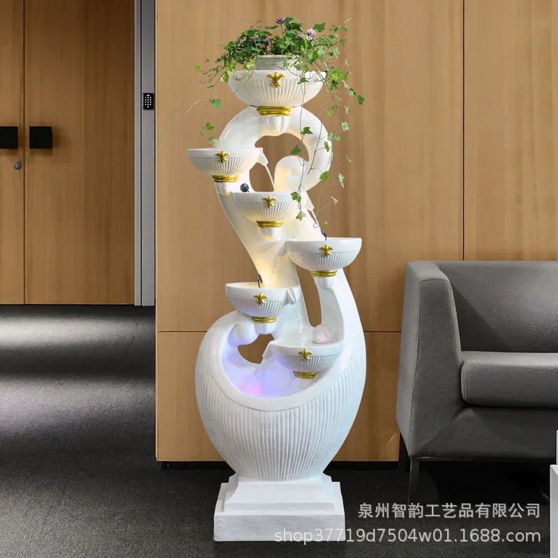 Creative rockery fountain flowing water ornament lucky landscaping fish tank living room entrance courtyard decoration humidifie